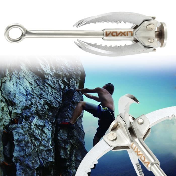 Griffe d'escalade, grappin à gravité durable pliable, outil de mousqueton de survie de griffe d