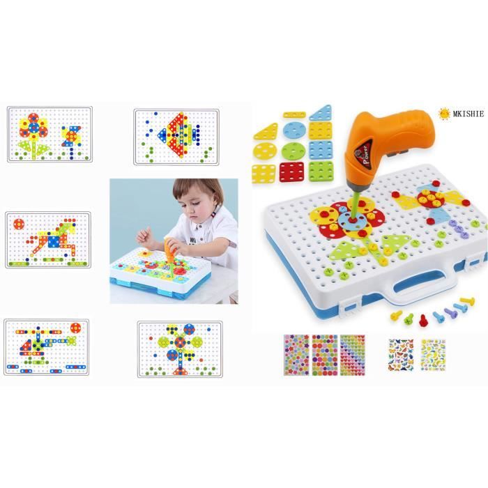 24€72 sur Jeux Construction Jouet-Mosaïque Puzzle 3D Avec Visseuse  Électrique-Éducatifs et Scientifiques Pour Enfant 466 Pièces - Mosaïque -  Achat & prix