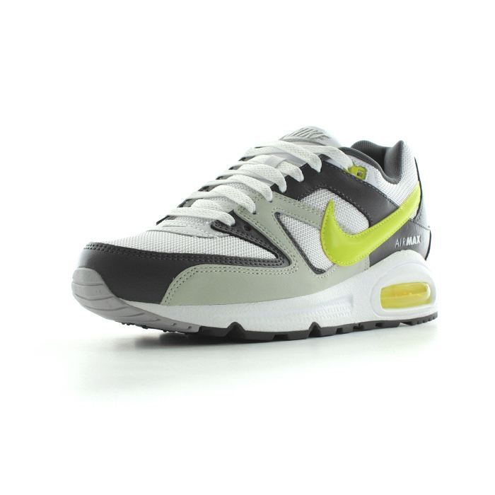 Nike - Air Max Command Blanc, jaune fluo et gris - Cdiscount Chaussures