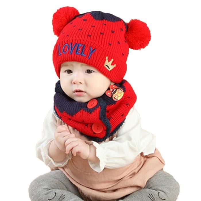 Bonnet Echarpe Cache Cou Bebe Fille Garcon Tricote Chapeau Souple Avec Oreilles Rouge Cdiscount Pret A Porter