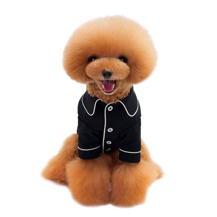 Style Pet Chiens Chemise Pyjamas Petit Chiot Chiens Vetements Noir Cdiscount