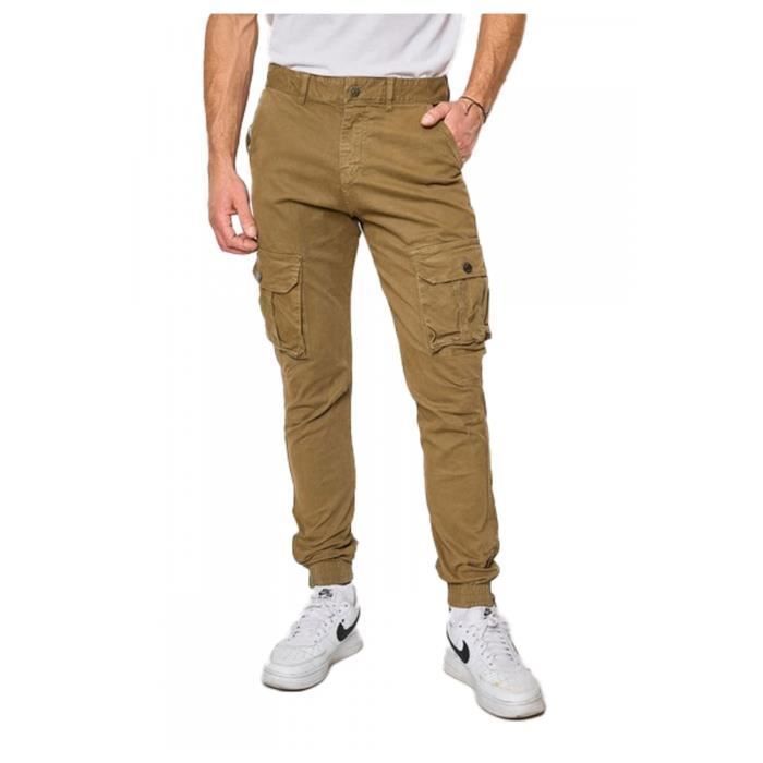 Pantalon cargo marron discount homme