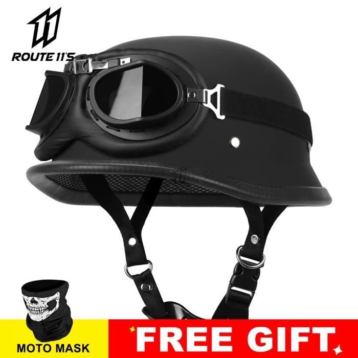Casque moto cuir vintage pour chien : Style biker rétro chic