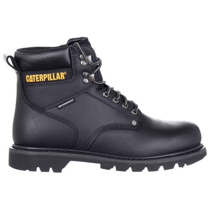 Chaussures Caterpillar P51084 Homme Noir Cuir Lacets Noir Cdiscount Chaussures