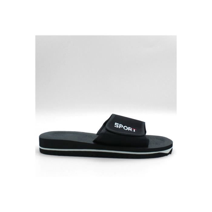 Claquettes Sport Homme Noir Noir - Achat / Vente sandale - nu-pieds -  Soldes sur Cdiscount dès le 20 janvier ! Cdiscount