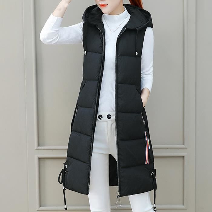 Gilet De Costume Doudoune Matelassee Pour Femme Mi Long Noir Xxxl 11 Noir Cdiscount Pret a Porter