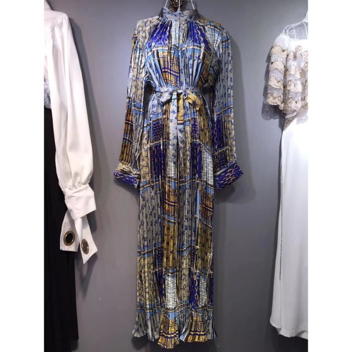 Robe LANMREM robe longue pliss e pour femme tenue vintage col