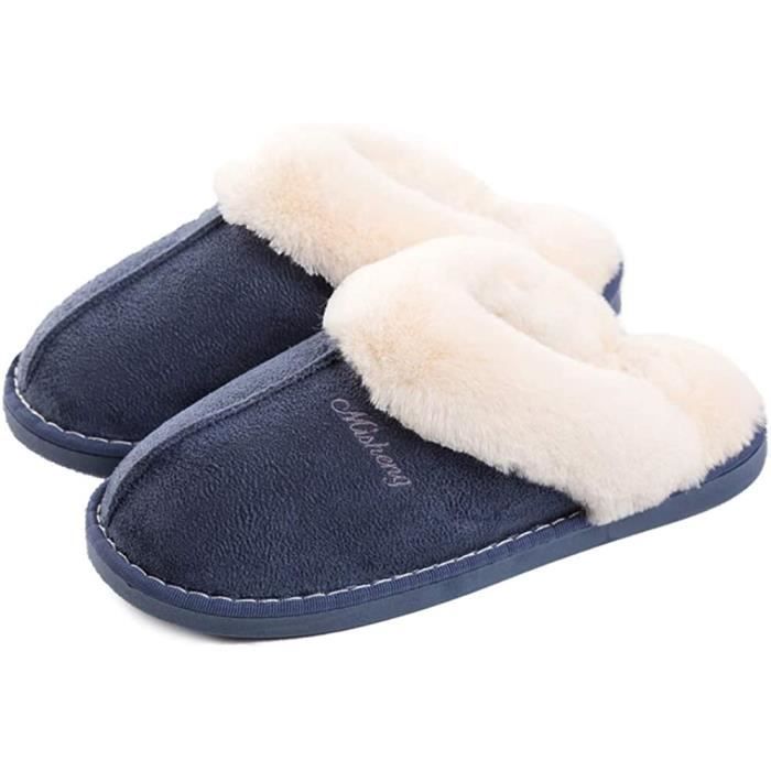 Chaussons Mousse à mémoire de forme Antidérapantes Bleu Bleu Cdiscount Chaussures