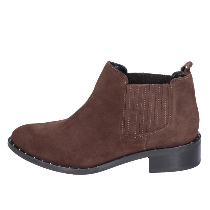 Bottines daim marron femme deals