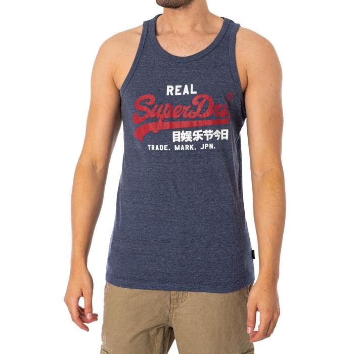 T-shirt Superdry Homme – Logo Essentiel, Bleu Marine, 100% Coton, Taille Unique, Neuf Avec étiquettes
