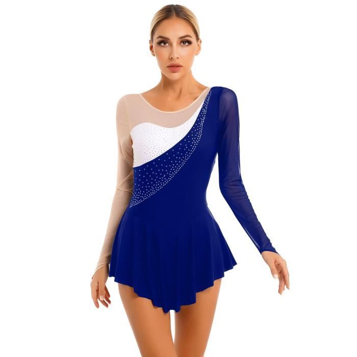 Robe De Patinage Artistique / Gymnastique Femme/enfant - Jupe Irrégulière, Couleur Beige