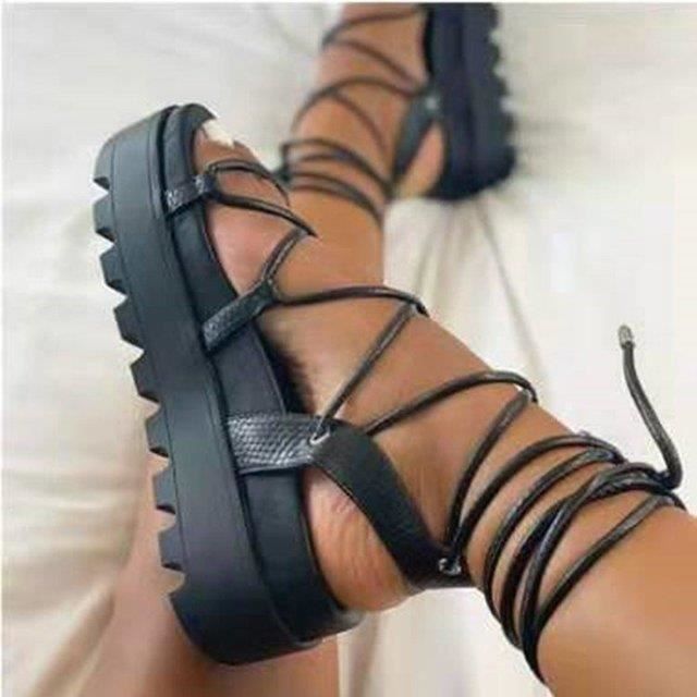 Sandales plateforme lacets outlet