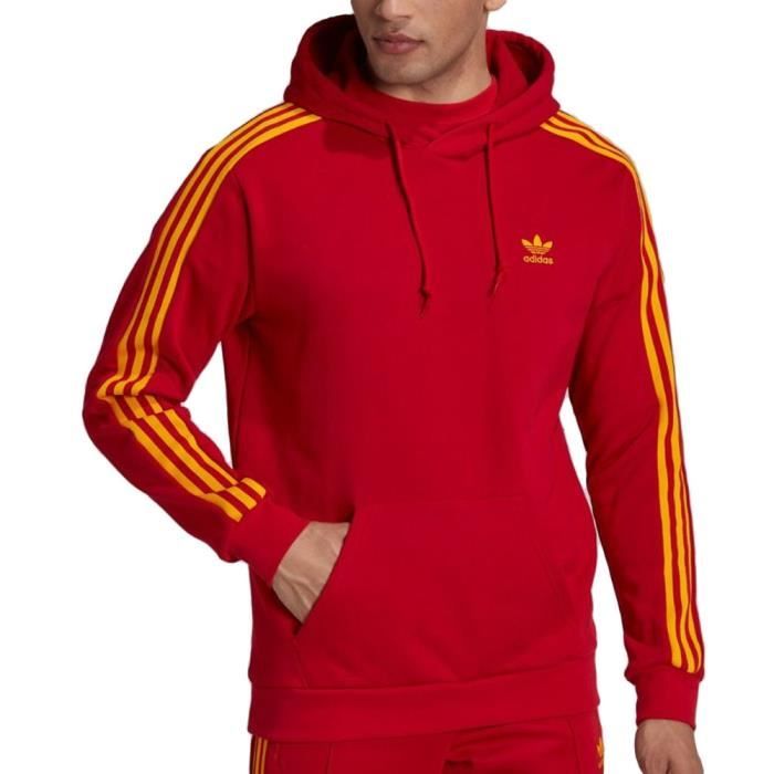 Sweat a capuche adidas rouge homme clearance