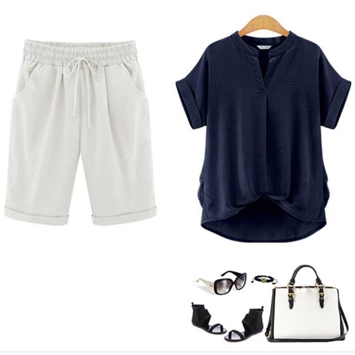 Styesk Pantalon Homme Décontracté Ample Avec Poches Couleur Unie Imitation Coton Et Lin Jambes Larges Avec Ceinture