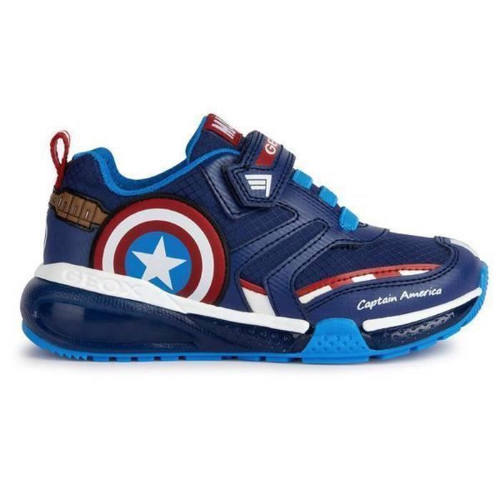 Geox Baskets jeune garçon Geox Bayonyc - navy/red - GEOX - Cuir - Lacets - Garçon - Enfant