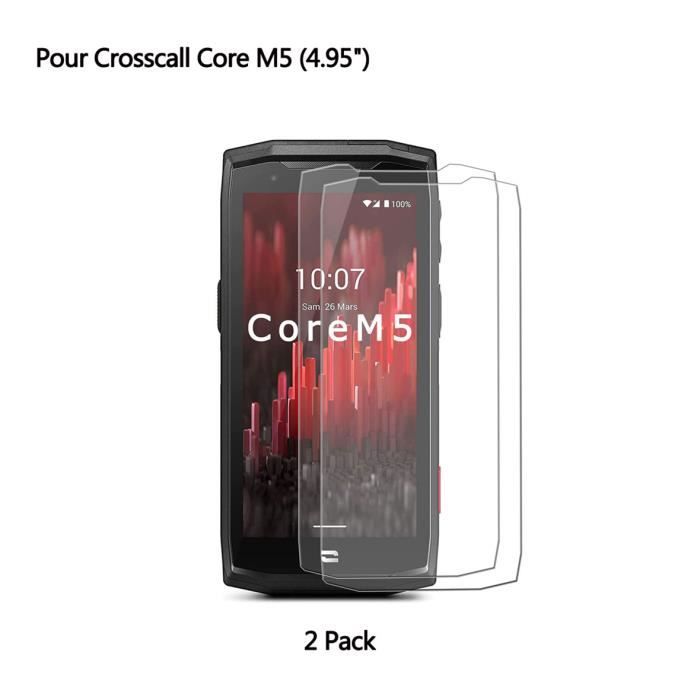 Protection écran Verre Trempé Pour Crosscall Core X5 – 3 Pièces, Dureté 9H, Anti-traces Et Facile à Poser
