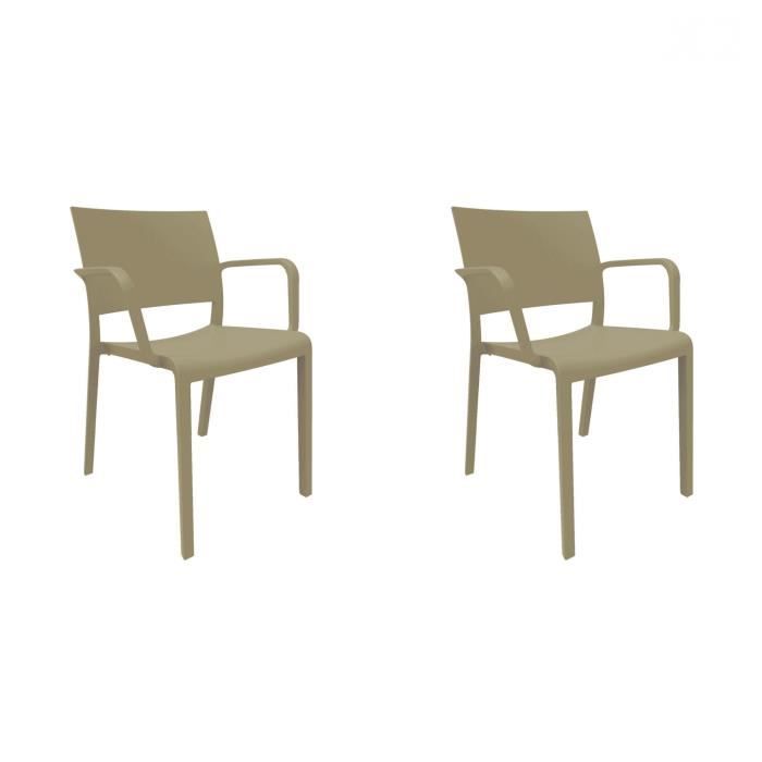 chaise de jardin empilable resol new fiona - marron - plastique - résine, fibre de verre - l52cm
