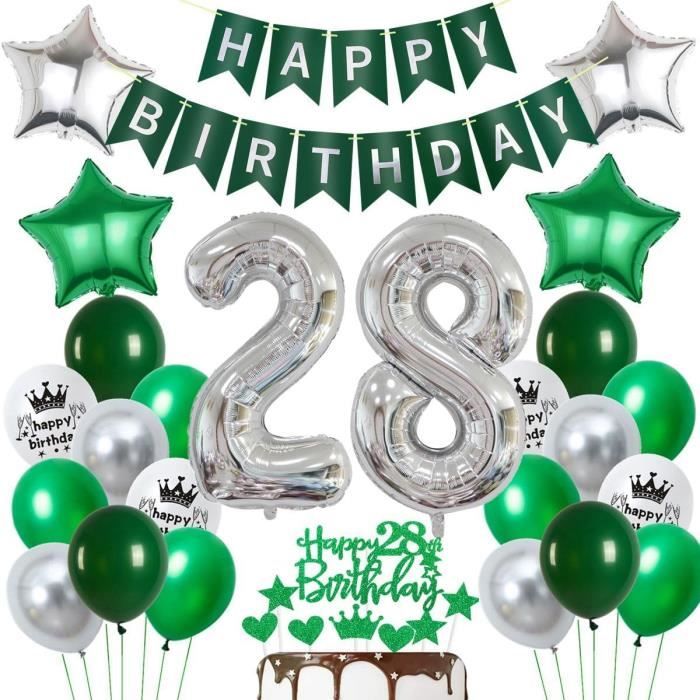Ballon Anniversaire 28 Ans En Or Géant - Chiffre 28 En Foil, 101 Cm, Pour Déco Fête