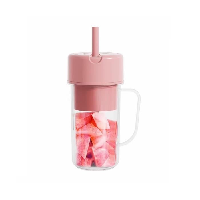 RoserRose Blender Portable Presse-Agrumes Électrique - 1500 MAh, 16 Lames Inox, Affichage Numérique - Rose