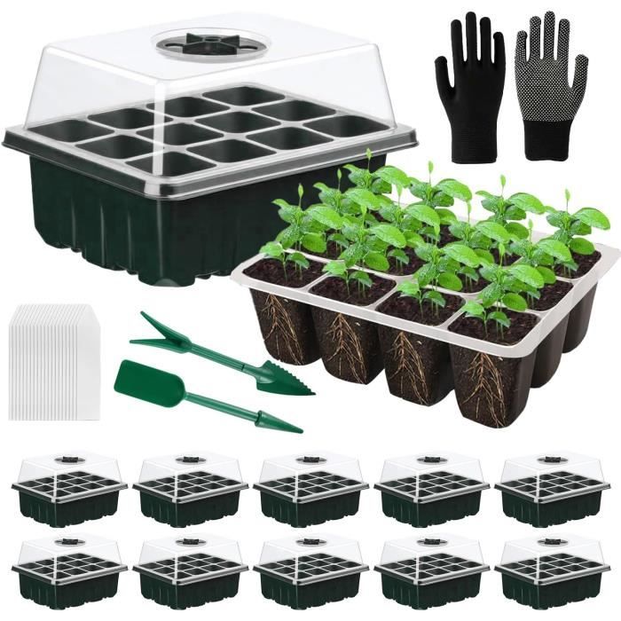 Verdenu Mini Serre Intérieure Avec Lumière LED De Croissance - 2 Serres Avec Dôme Humidité Réglable, Minuterie Intelligente 3 Modes 4 Durées, Idéal Semis Plantes Intérieur