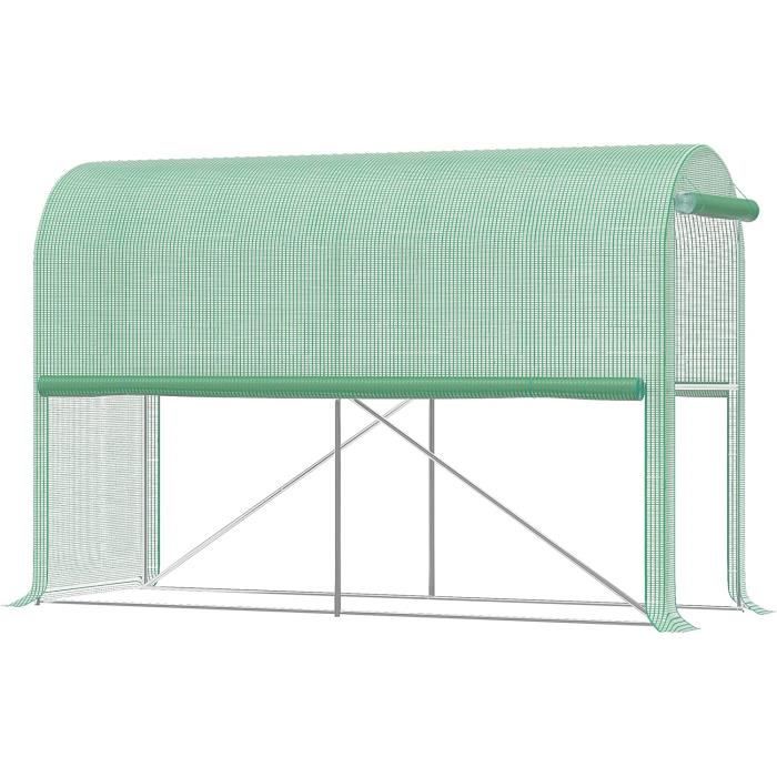 Serre De Jardin Tunnel 100x50x150 Cm - Bâche PVC Transparente, Structure Acier - Porte Zippée - Pour Tomates, Plants, Semis - 9