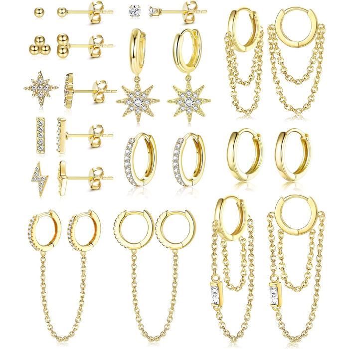 Lot De 12 Paires De Boucles D'oreilles à Clip Pour Enfants – Sans Perçage – Coffret Rangement – Formes Variées – Plastique Hypoallergénique