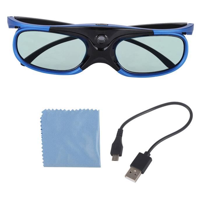 Lunettes 3D DLP Lunettes 3D universelles Type d obturation active Lunettes DLP Link Lentille HD pour projecteur 3D bleu noir Cdiscount TV Son Photo
