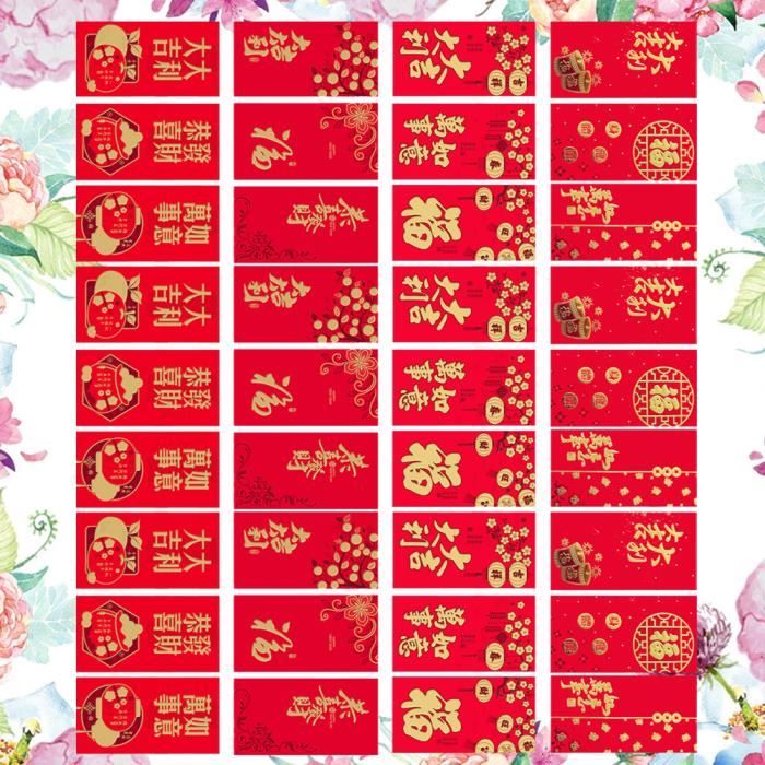 Enveloppe Chinoise En Soie Rouge Brodée Pour Cadeaux De Mariage Ou Argent - 19.5x11 Cm - 5