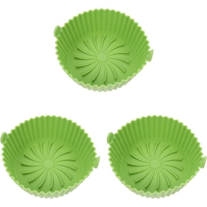 3 Pièces Accessoire Air Fryer (18Cm),Pot En Silicone Pour Friteuse À