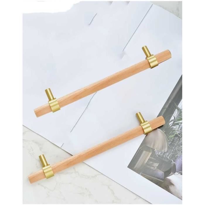 Poignées De Placard En Bois Massif,Hêtre Vernis Poignées De Meuble