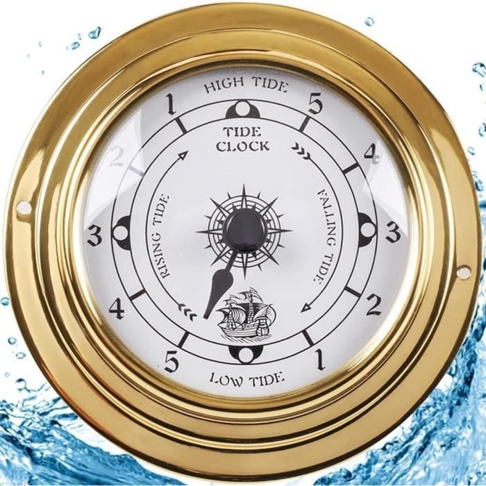 Station Météo 4-en-1 En Laiton : Baromètre, Thermomètre, Hygromètre, Horloge - Diamètre 98 Mm, Style Vintage