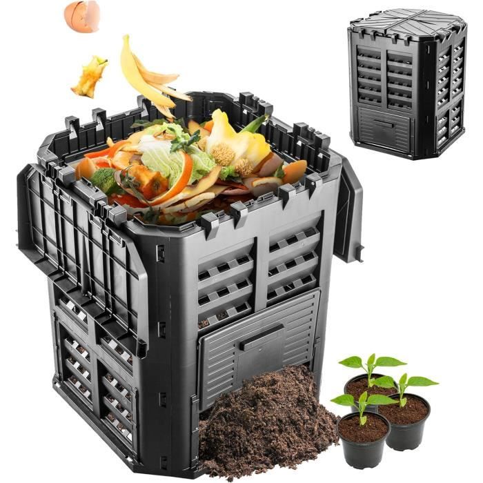 Lot De 2 Composteurs De Jardin - Capacité 116 Litres Chacun, Couvercle, Aération, Pliable, Pour Balcon Ou Jardin