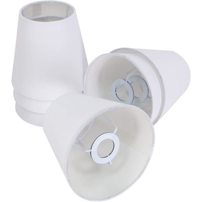 Lot De 3 Abat-jour Plissés Tomotato - Tissu, 9x14x13 Cm, Pince Pour Ampoule E14 - Bleu - 11