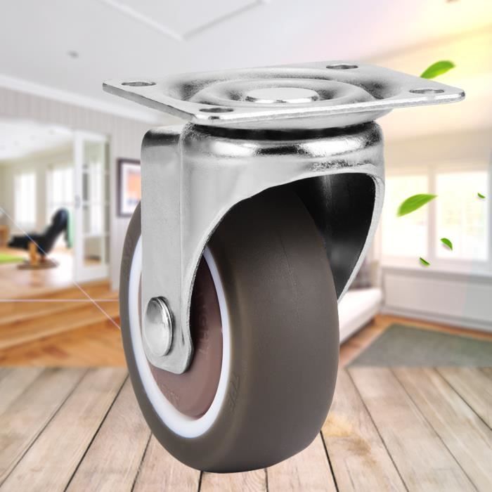 Lot De 4 Roulettes Pivotantes En Polyuréthane 50 Mm - Charge Max 150 Kg - Idéal Pour Meubles, Appareils Et équipements - 7