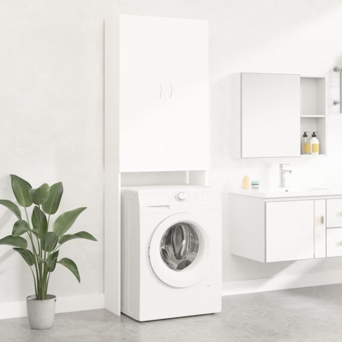 SALE 2024 Meuble pour machine à laver Blanc 64x255x190 cm 6527Kg