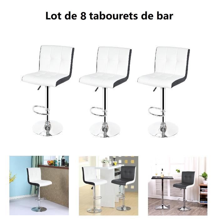 Lot De 4 Tabourets De Bar Chaise De Bar Rotatif Hauteur Réglable 95-121 cm  - Cdiscount Maison