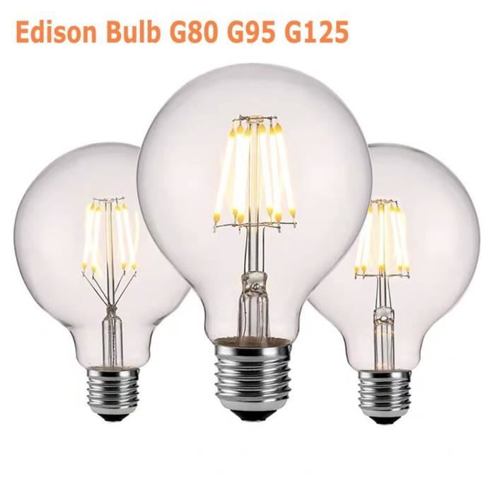 AMPOULE LED,G80-6w-blanc chaud--ampoule Led à Filament en verre ...