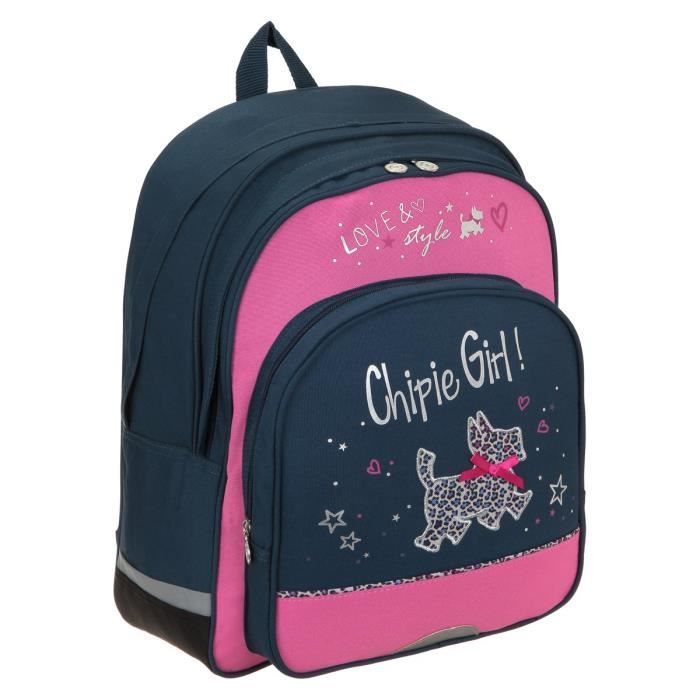 CHIPIE Cartable Love et Style 2 compartiments Bleu et Rose Cdiscount Bagagerie Maroquinerie