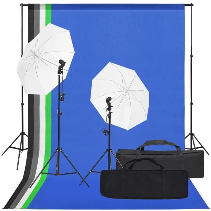 Kit de studio photo avec éclairage et toile de fond Cdiscount