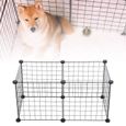 Atyhao Clôture pour chien 6 Pcs Noir Pet Clôtures Cage Fil De Fer Net DIY Combinaison Libre Chien Maison Lapin Chambre À Coucher-1