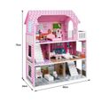 YUENFONG Maison de poupée en Bois avec Mobilier et Accessoires, Maison Barbie 70 cm de haut pour les enfants à partir de 3 ans-1