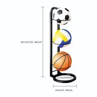 Support Vertical 4 Niveaux Pour Ballons De Basket - Organiseur Stable Et Gain De Place Blanc