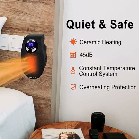 Radiateur D'appoint Intelligent 500W - Silencieux, Double Mode, Rotation 360° | Pour Bureau, Chambre, Camping
