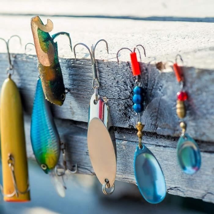 Lot De 10 Hameçons Triples En Acier à Haute Teneur En Carbone Taille 10 Couleur Vive Pour Leurres De Peche A La Truite A La Carpe Et Au Bar  Vert