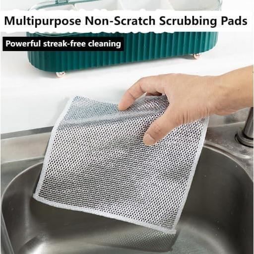 Chiffons Nettoyage En Fil Métallique - 5 Pièces Réutilisables | Casseroles, Éviers, Anti-Rayures