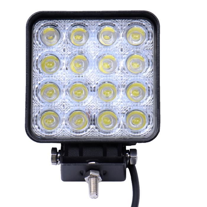 Phare LED 12V/24V/48V 6000 Lumen – Projecteur étanche IP68 Pour Voiture, Camion, Bateau