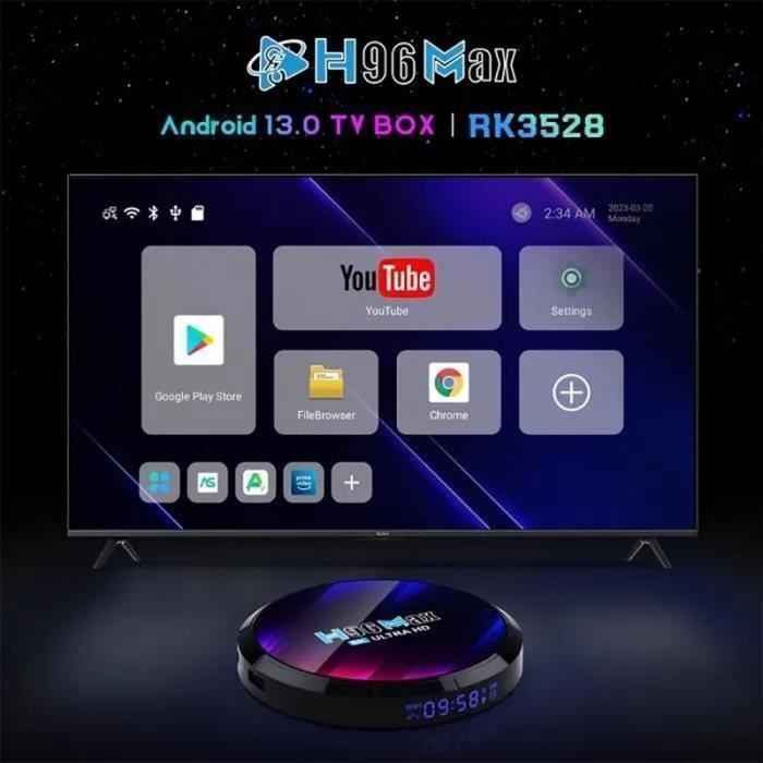 TV Box Android 13.0 boitier IPTV 4GB RAM 32GB ROM Mini Smart TV Box,8K ...