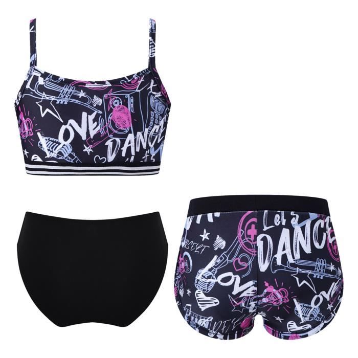 Trsenvrl aillot de bain 3 pièces pour fille - Haut de bikini slip