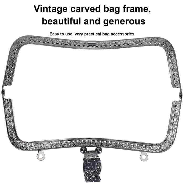EBTOOLS serrure de fermoir de sac 2 pièces 10,5 / 8,5 cm carré or clair sac à main cadre