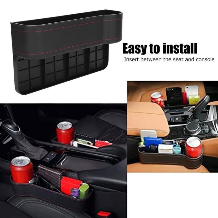 Porte-gobelet Voiture Universel - 2 Pièces En Cuir - Rangement Bouteille Et Vide-poche - 5
